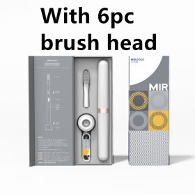 Travel Portable Electric Toothbrush (Option: Dark Grey with 6pc brush head-USB)