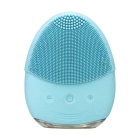 Silicone Wireless Charging Facial Washing Machine (Option: Sky Blue)