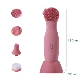 Multifunctional Electric Silicone Cleansing Instrument (Option: Pink-USB)