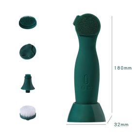 Multifunctional Electric Silicone Cleansing Instrument (Option: Green-USB)