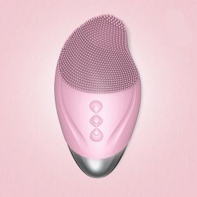 Heated electric silicone cleansing instrument (Color: Pink)