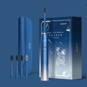 Fully Automatic Soft Bristle Rechargeable Electric Toothbrush (Option: Blue-USB)