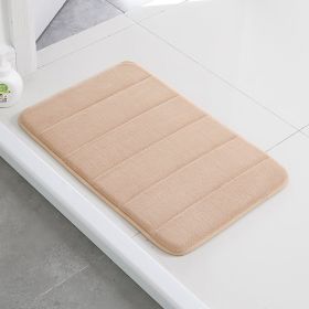 Home Bath Mat Coral Fleece Bathroom Carpet Water Absorption Non-slip Memory Foam Absorbent Washable Rug Toilet Floor Mat (Option: Camel-40x60cm)