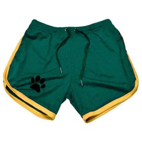 Men Gym Fitness Shorts Bodybuilding sports Jogging shorts Male 2022 Summer Cool Breathable Mesh casual men Shorts Sweatpants (Color: Green yellow, size: M)